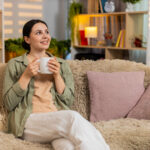 A family caregiver taking a peaceful break to focus on wellness and essential caregiver training at home in PA.
